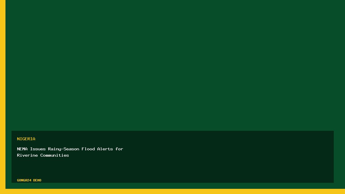 NEMA Issues Rainy-Season Flood Alerts for Riverine Communities